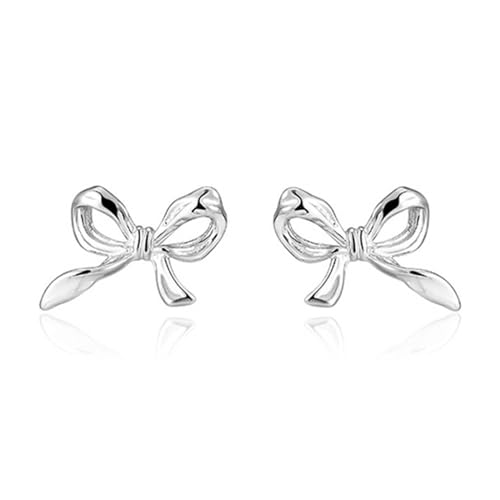HDOYTXXM Tiny Einfache Bogenknotenohrringe Für Frauen Mädchen Silber Farbe Koreanische Ohrstifte Legierungsmaterial Ethnischer Ohrringschmuck von HDOYTXXM