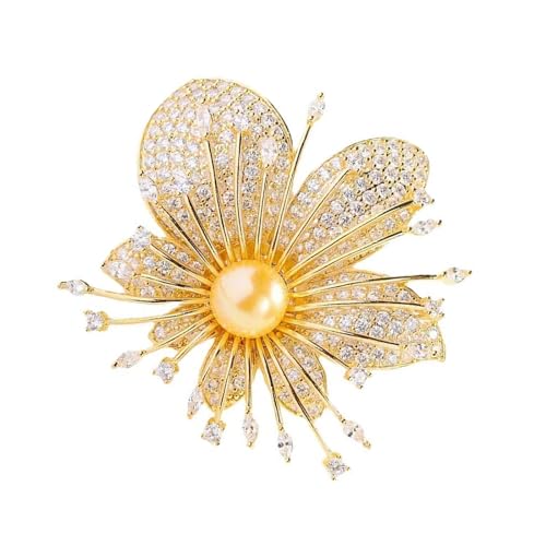 Vintage Inspirierte Perlen Blumenstift Strasssteine Zum Detail Von Legierungszubehör Für Formelle Anlässe Elegante Brosche Für Frauen von HDOYTXXM