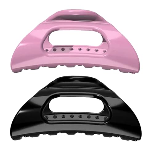 Cozy Clip Claw Clip, Haarklammer Rutschfest Weiche Acrylic Haarspangen Damen Für Alle Haar Texturen (Schwarz+Rosa) von HDQQEU