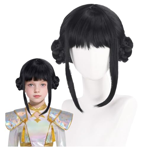 Demon Hunters Costume Rumi Perücke Cosplay Kids Anime Mira Zoey-Kostümperücken Cosplay-Perücke Lila Zopfperücke Hitzebeständiges Synthetisches Haar Für Kid Halloween, Karneval, Party (#03) von HDQQEU