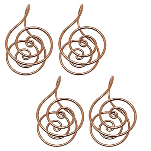 HDQQEU Copper Palm Ring Reiki Spiral Hand Rings for Meditation & Energy Healing, Handmade Copper Cuffs for Crystal Work, Manifestation And Chakra Balancing, kupferschmuck für Meditation (4 STK) von HDQQEU