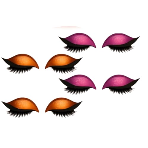 Lazy Eye Shadow Wimpernpatch,Lidschatten Wimpern Make-Up Aufkleber,2-In-1 Reusable Fauler Lidschatten Wimpern Patch, Glitzer Eyeshadow Stickers FüR Alle Lidschatten KostüM (4 Pair, #15) von HDQQEU