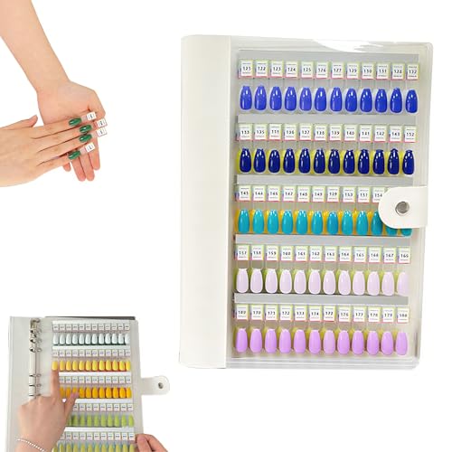 Magnetic Nail Swatch Book Mit 120/180/240 Magnetic Nagelplatte, Nagel Farben Display Buch Zum Testen Von Farben und Nagelkunst Anzeige (Weiß, 180 Nagelplatte) von HDQQEU