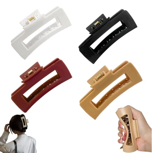 Soft Claw Clip, Haarspangen Cloud Clip Rutschfest Quadratische Klauenclips, Weiche Haarklammern FüR Damen, Haar Jaw Clips FüR Frauen MäDchen (4 STK) von HDQQEU