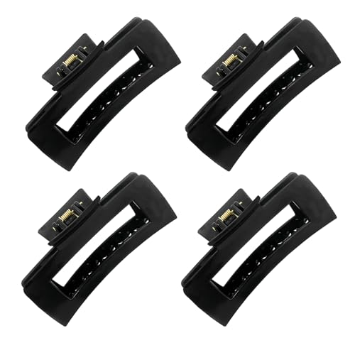 Soft Claw Clip, Haarspangen Cloud Clip Rutschfest Quadratische Klauenclips, Weiche Haarklammern FüR Damen, Haar Jaw Clips FüR Frauen MäDchen (Schwarz,4 STK) von HDQQEU