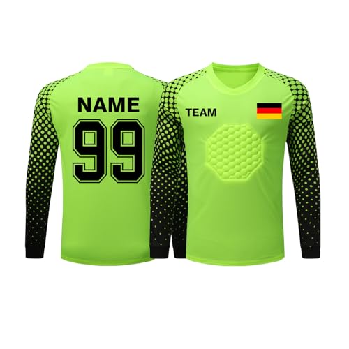 HDSD Benutzerdefiniert Torwart Trikots Personalisiertes für Kinder Erwachsene Herren mit Name Nummer Team Logo von HDSD