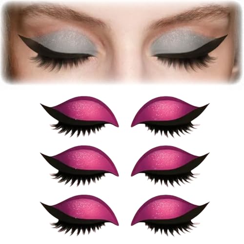 5D Volumen Lidschatten-Wimpernpatches – 2-in-1 wiederverwendbare Make-up-Aufkleber mit falschen Wimpern und Lidschatten, wasserfest und ganztägiger Halt(# F) von HDSDVNON