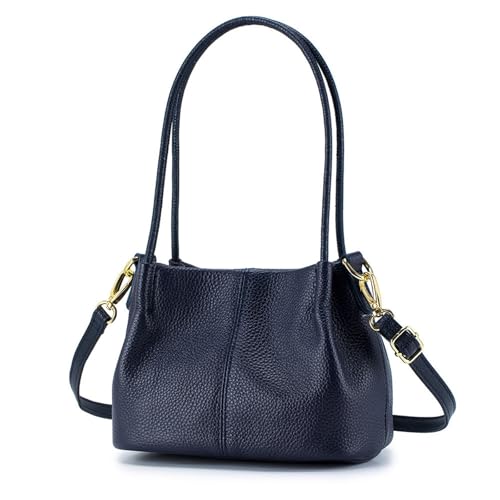 Europäische Vintage-Umhängetasche aus Leder for Damen – Geräumige Schultertasche mit Magnetverschluss, Mehreren Taschen und Vintage-Design(SapphireBlue) von HDSDVNON