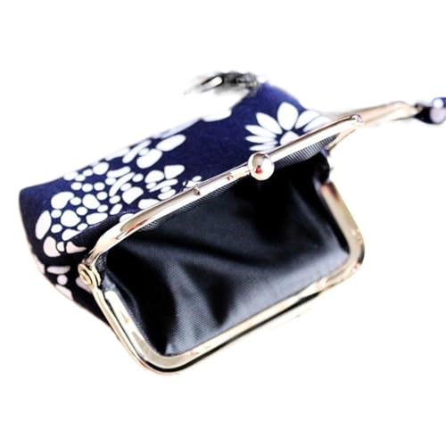 HDSDVNON Ethno Batik Canvas Geldbörse - Handgemachtes Mini Portemonnaie mit floraler Stickerei, Boho Chic Kleine Münztasche for Frauen von HDSDVNON