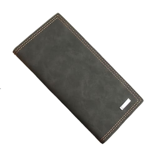 HDSDVNON Schlanke Herren-Geldbörse aus Leder mit über 10 Kartenfächern – RFID-blockierende Lange Geldbörse for den täglichen Gebrauch, ultraleichte Brieftasche aus PU(Black) von HDSDVNON