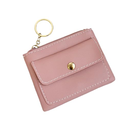 HDSDVNON Süß genähte Schlüsselanhänger-Münztasche – kompakte PU-Geldbörse mit Außentasche, passende Mini-Geldbörse for das Wesentliche des täglichen Bedarfs(SkyBlue) von HDSDVNON