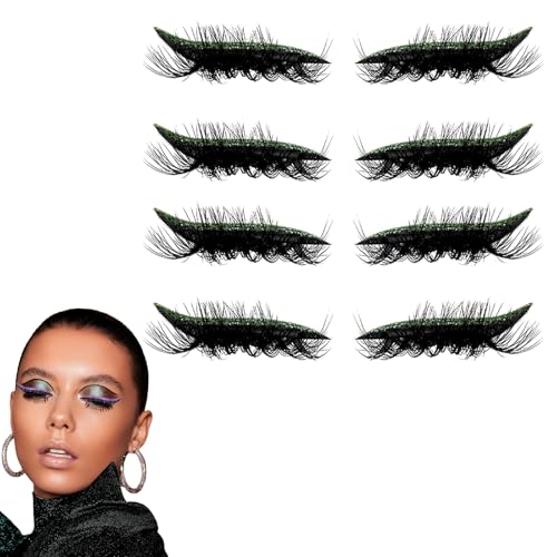 Wiederverwendbare Lidschatten-Wimpernpflaster – 2-in-1-Make-up-Aufkleber for alle Augenformen, wischfeste und wasserfeste Formel(Green) von HDSDVNON