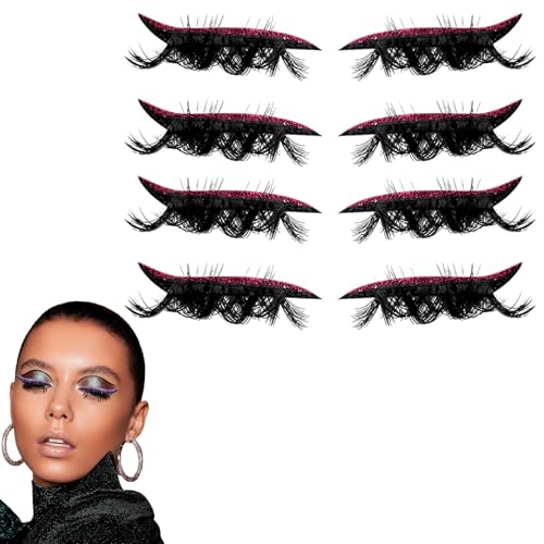 Wiederverwendbare Lidschatten-Wimpernpflaster – 2-in-1-Make-up-Aufkleber for alle Augenformen, wischfeste und wasserfeste Formel(Pink) von HDSDVNON
