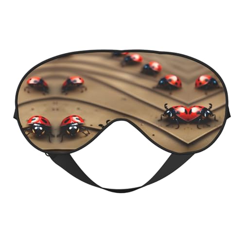 HDSKFNS Art Ladybug Tracks Print Schlafmaske Seidenähnliche Augenmaske Schlafmaske für Frauen Männer für Reisen Schlaf Entspannung von HDSKFNS