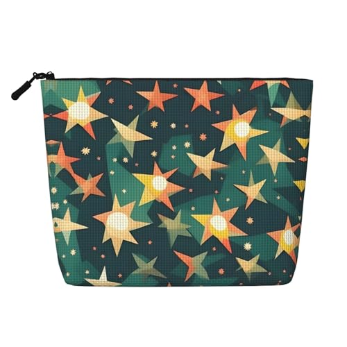 HDSKFNS Atomic Stars Kosmetiktasche mit Retro-Muster, Make-up-Tasche für Damen, Reise-Make-up-Tasche mit Reißverschluss, ideal für den täglichen Gebrauch auf Reisen von HDSKFNS