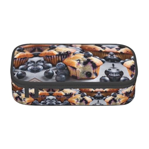 HDSKFNS Blueberry Muffin 03 Federmäppchen, Bleistifttasche, Künstlerstifte, Marker-Box, großes Fassungsvermögen, perfekt für Arbeit und Reisen von HDSKFNS