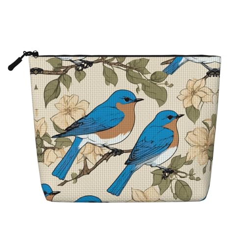 HDSKFNS Bluebird Kosmetiktasche, Make-up-Tasche für Damen, Reise-Make-up-Tasche mit Reißverschluss, ideal für den täglichen Gebrauch, Reisen, Schwarz, Einheitsgröße von HDSKFNS