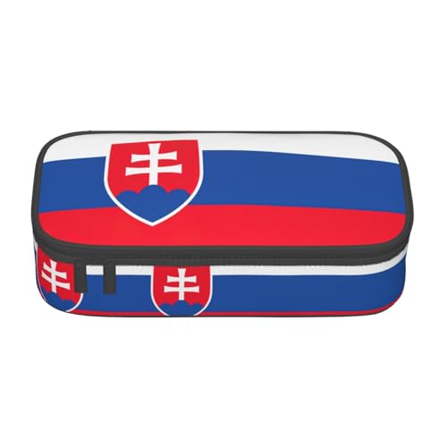 HDSKFNS Federmäppchen, Motiv: Flagge der Slowakei, Bleistifte, Marker-Box, großes Fassungsvermögen, perfekt für Arbeit und Reisen von HDSKFNS