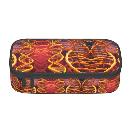 HDSKFNS Federmäppchen mit DNA-Kette, Fotodruck – Federmäppchen für Künstler, Bleistifte, Marker, Box, großes Fassungsvermögen, perfekt für Arbeit und Reisen von HDSKFNS