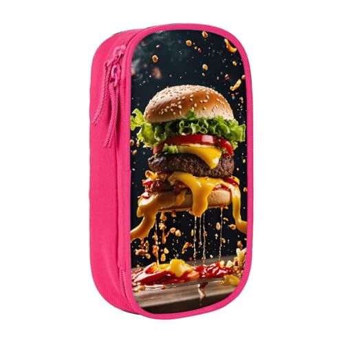 HDSKFNS Federmäppchen mit Fast Food-Aufdruck, großes Fassungsvermögen, Federmäppchen, Reißverschluss, Stiftebox, Oxford-Stoff von HDSKFNS