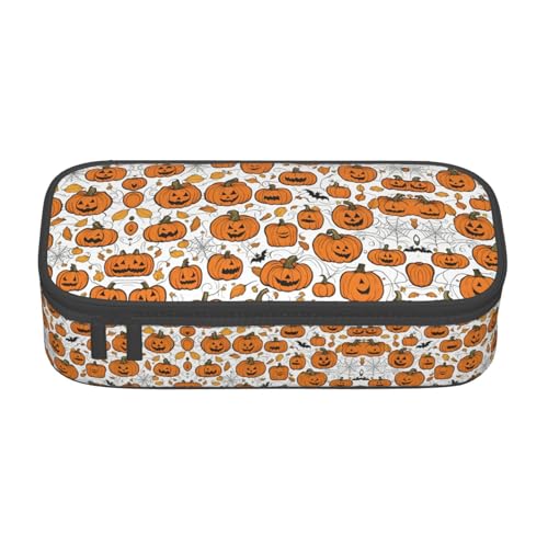 HDSKFNS Federmäppchen mit Halloween-Kürbis-Muster, Federmäppchen, Bleistifte, Marker-Box, großes Fassungsvermögen, perfekt für Arbeit, Reisen von HDSKFNS