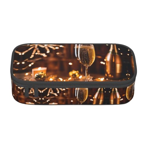 HDSKFNS Federmäppchen mit Weinbecher-Druck, Bleistifttasche, Künstlerstifte, Marker-Box, großes Fassungsvermögen, perfekt für Arbeit und Reisen von HDSKFNS