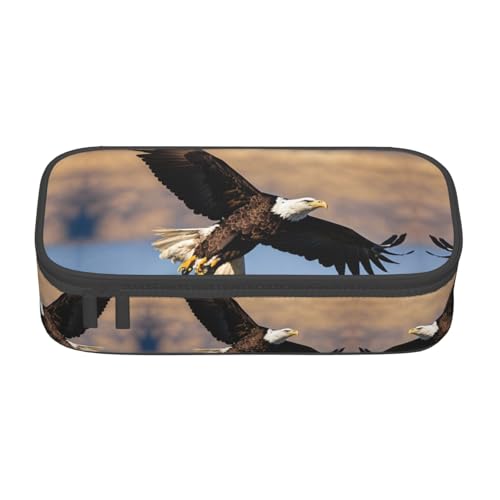 HDSKFNS Federmäppchen mit fliegendem Adler-Druck, Federmäppchen, Künstlerstifte, Marker-Box, großes Fassungsvermögen, perfekt für Arbeit und Reisen von HDSKFNS