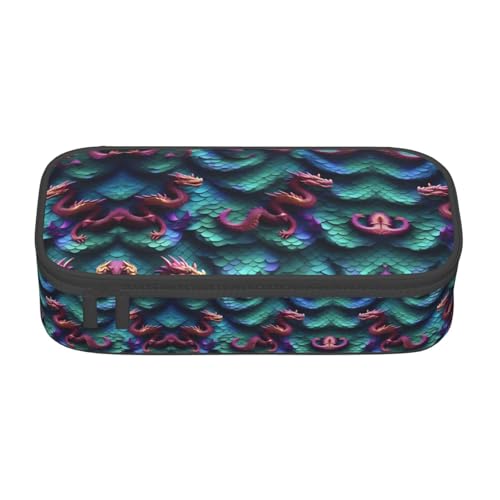 HDSKFNS Federmäppchen mit magischem Drachen-Schuppen-Muster, Federmäppchen, Künstlerstifte, Marker-Box, großes Fassungsvermögen, perfekt für Arbeit und Reisen von HDSKFNS