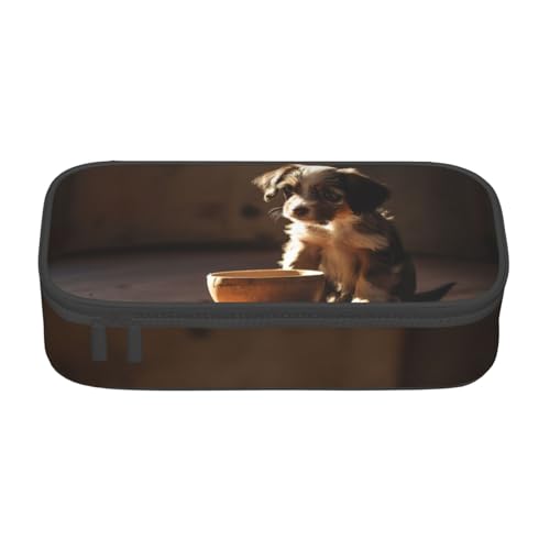 HDSKFNS Federmäppchen mit niedlichem Hundeknochenmotiv, Motiv: Woof Footprint, Federmäppchen, Bleistifte, Marker-Box, großes Fassungsvermögen, perfekt für Arbeit und Reisen von HDSKFNS