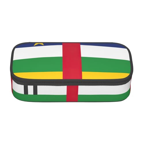 HDSKFNS Federmäppchen mit zentralafrikanischer Flagge, Federmäppchen, Bleistifte, Marker-Box, großes Fassungsvermögen, perfekt für Arbeit und Reisen von HDSKFNS