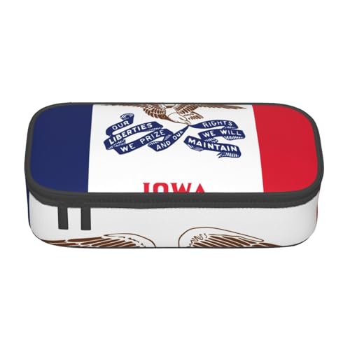 HDSKFNS Iowa Federmäppchen mit Staatsflaggen-Druck, Federmäppchen, Bleistifte, Marker-Box, großes Fassungsvermögen, perfekt für Arbeit und Reisen von HDSKFNS