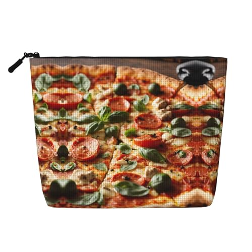 HDSKFNS Kosmetiktasche mit 3D-Pfefferoni-Druck, Make-up-Tasche für Damen, Reise-Make-up-Tasche mit Reißverschluss, ideal für den täglichen Gebrauch auf Reisen von HDSKFNS