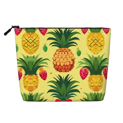 HDSKFNS Kosmetiktasche mit Ananas-Druck, Make-up-Tasche für Damen, Reise-Make-up-Tasche mit Reißverschluss, ideal für den täglichen Gebrauch, Reisen, Schwarz, Einheitsgröße von HDSKFNS