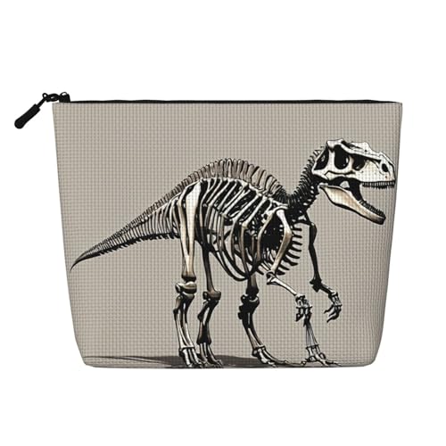 HDSKFNS Kosmetiktasche mit Dinosaurier-Skelettons04-Druck, für Damen, Reise-Make-up-Tasche mit Reißverschluss, ideal für den täglichen Gebrauch, Reisen, Schwarz, Einheitsgröße von HDSKFNS