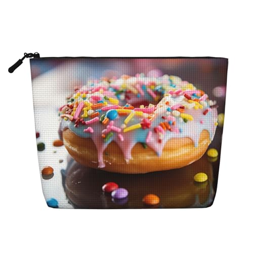 HDSKFNS Kosmetiktasche mit Donut-Druck, Make-up-Tasche für Damen, Reise-Make-up-Tasche mit Reißverschluss, ideal für den täglichen Gebrauch und Reisen von HDSKFNS