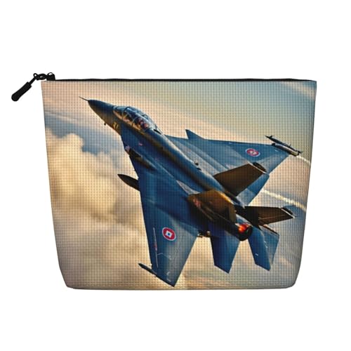 HDSKFNS Kosmetiktasche mit Flugzeug-Jets-Druck, Make-up-Tasche für Damen, Reise-Make-up-Tasche mit Reißverschluss, ideal für den täglichen Gebrauch, Reisen, Schwarz, Einheitsgröße von HDSKFNS