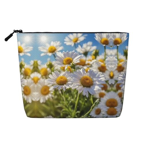 HDSKFNS Kosmetiktasche mit Gänseblümchen-Aufdruck, für Damen, Reise-Make-up-Tasche mit Reißverschluss, ideal für den täglichen Gebrauch, Reisen von HDSKFNS