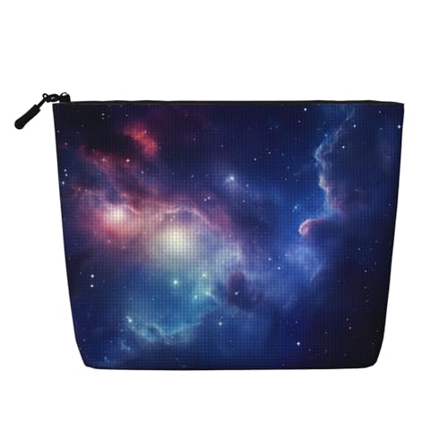 HDSKFNS Kosmetiktasche mit Galaxie-Druck, Make-up-Tasche für Damen, Reise-Make-up-Tasche mit Reißverschluss, ideal für den täglichen Gebrauch, Reisen, Schwarz, Einheitsgröße von HDSKFNS