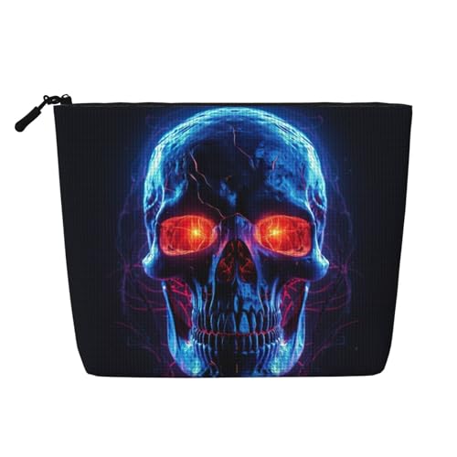 HDSKFNS Kosmetiktasche mit Halloween-Totenkopf-Druck, Make-up-Tasche für Damen, Reise-Make-up-Tasche mit Reißverschluss, ideal für den täglichen Gebrauch auf Reisen von HDSKFNS