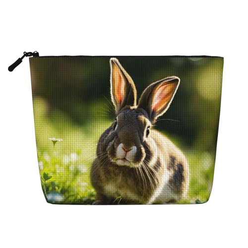 HDSKFNS Kosmetiktasche mit Hasen-Motiv, Make-up-Tasche für Damen, Reise-Make-up-Tasche mit Reißverschluss, ideal für den täglichen Gebrauch auf Reisen von HDSKFNS