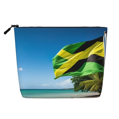 HDSKFNS Kosmetiktasche mit Jamaika-Flagge, Make-up-Tasche für Damen, Reise-Make-up-Tasche mit Reißverschluss, ideal für den täglichen Gebrauch und Reisen von HDSKFNS