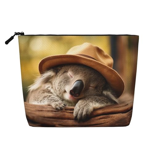 HDSKFNS Kosmetiktasche mit Koala-Kappen-Aufdruck, Make-up-Tasche für Damen, Reise-Make-up-Tasche mit Reißverschluss, ideal für den täglichen Gebrauch auf Reisen von HDSKFNS