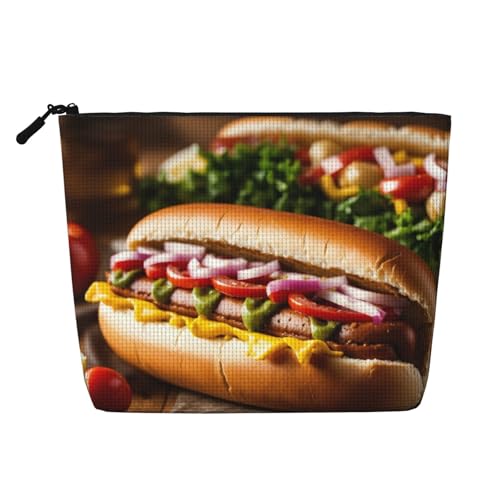 HDSKFNS Kosmetiktasche mit Lebensmittelmuster, lustiger Druck, Make-up-Tasche für Damen, Reise-Make-up-Tasche mit Reißverschluss, ideal für den täglichen Gebrauch auf Reisen von HDSKFNS
