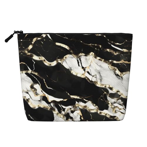 HDSKFNS Kosmetiktasche mit Marmor-Texturdruck, Make-up-Tasche für Damen, Reise-Make-up-Tasche mit Reißverschluss, ideal für den täglichen Gebrauch, Reisen von HDSKFNS