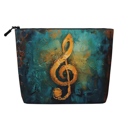 HDSKFNS Kosmetiktasche mit Musik-Symbol-Druck, Make-up-Tasche für Damen, Reise-Make-up-Tasche mit Reißverschluss, ideal für den täglichen Gebrauch auf Reisen von HDSKFNS