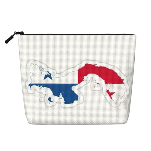 HDSKFNS Kosmetiktasche mit Panama-Flagge, Kartendruck, Make-up-Tasche für Damen, Reise-Make-up-Tasche mit Reißverschluss, ideal für den täglichen Gebrauch und Reisen von HDSKFNS