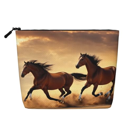 HDSKFNS Kosmetiktasche mit Pferdestreifenmuster, Make-up-Tasche für Damen, Reise-Make-up-Tasche mit Reißverschluss, ideal für den täglichen Gebrauch, Reisen, Schwarz, Einheitsgröße von HDSKFNS