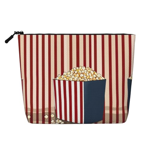 HDSKFNS Kosmetiktasche mit Popcorn-Aufdruck, Make-up-Tasche für Damen, Reise-Make-up-Tasche mit Reißverschluss, ideal für den täglichen Gebrauch auf Reisen von HDSKFNS