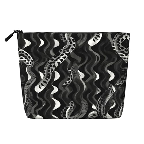 HDSKFNS Kosmetiktasche mit Schlangenhautmuster, für Damen, Reise-Make-up-Tasche mit Reißverschluss, ideal für den täglichen Gebrauch, Reisen von HDSKFNS