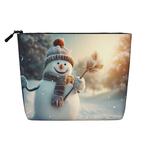 HDSKFNS Kosmetiktasche mit Schneemann-Druck, Make-up-Tasche für Damen, Reise-Make-up-Tasche mit Reißverschluss, ideal für den täglichen Gebrauch auf Reisen von HDSKFNS